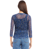 Side Shirred Mesh Top