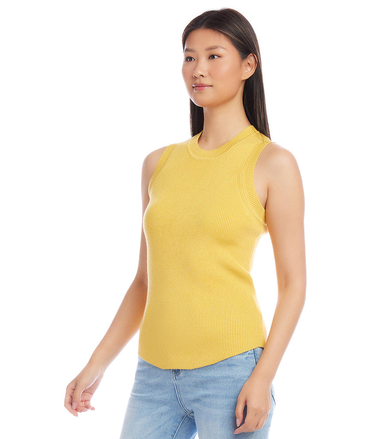 Ribbed Sleeveless Sweater Tank