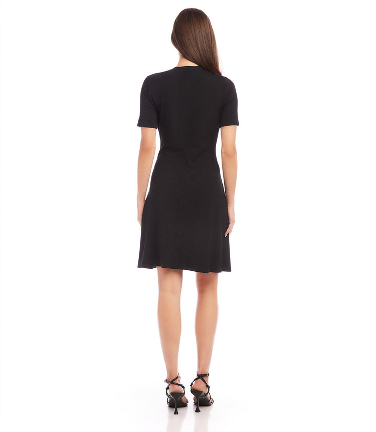 Petite Size Short Sleeve A-Line Dress