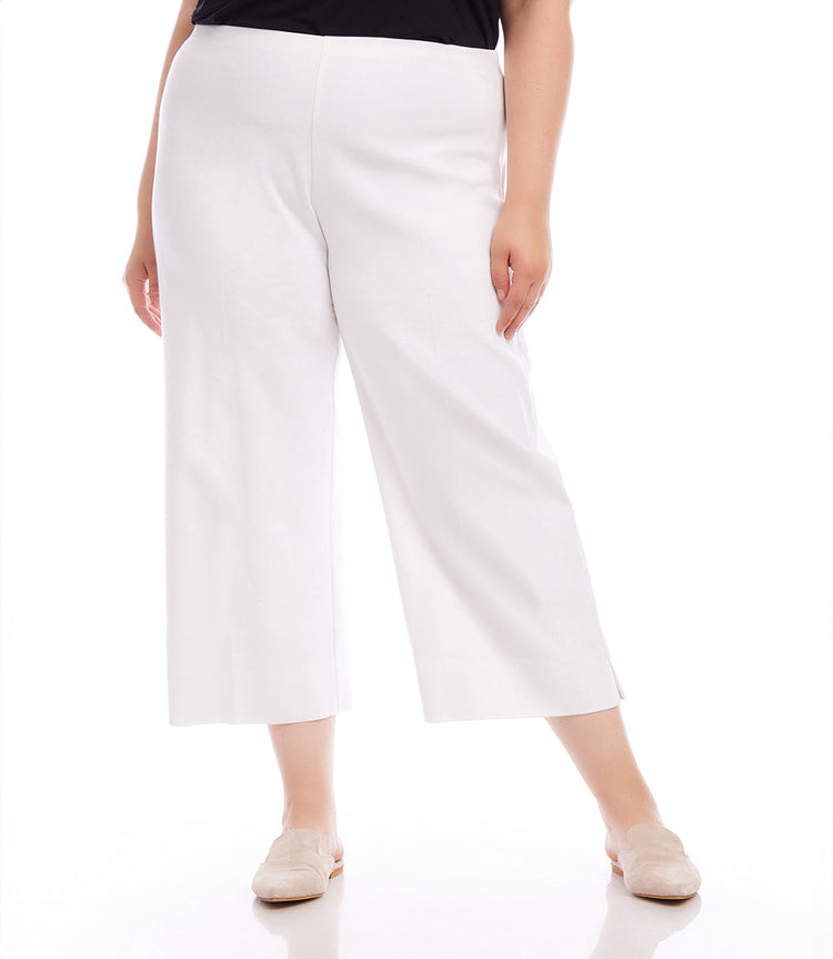 Plus Size Cropped Wide Leg Pants