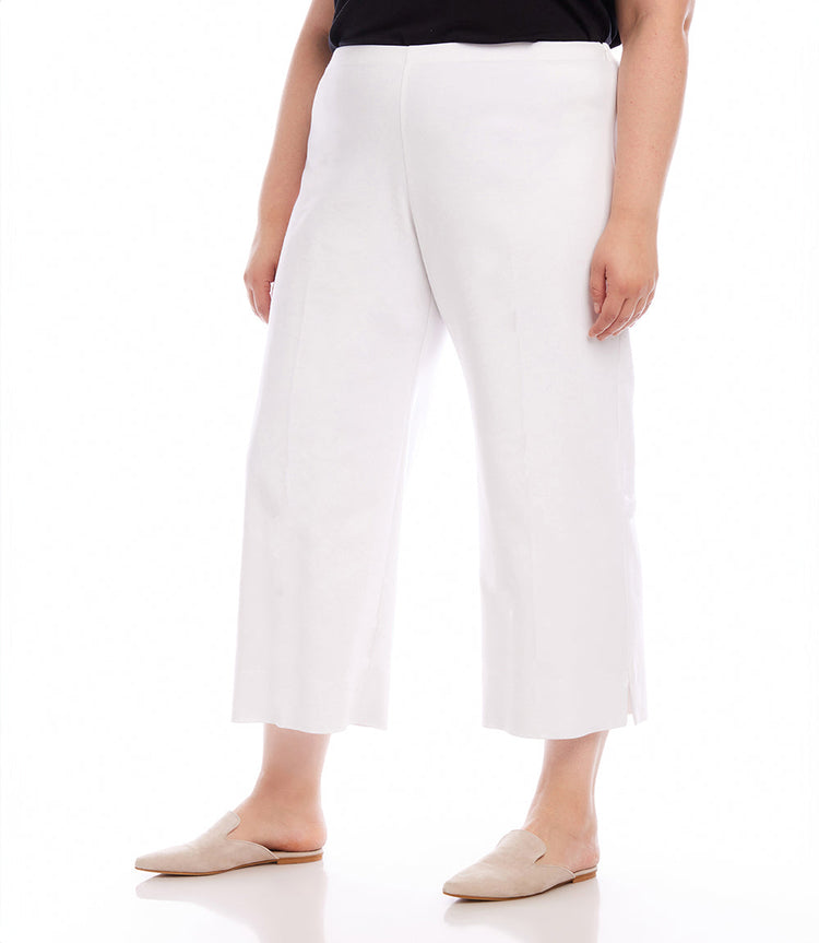 Plus Size Cropped Wide Leg Pants