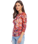 Side Shirred Mesh Top