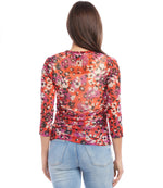 Side Shirred Mesh Top