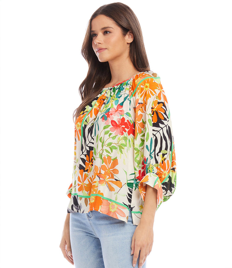 Petite Size Blouson Sleeve Top