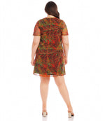 Plus Size Short Sleeve A-Line Dress