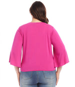 Plus Size Drape Front Top