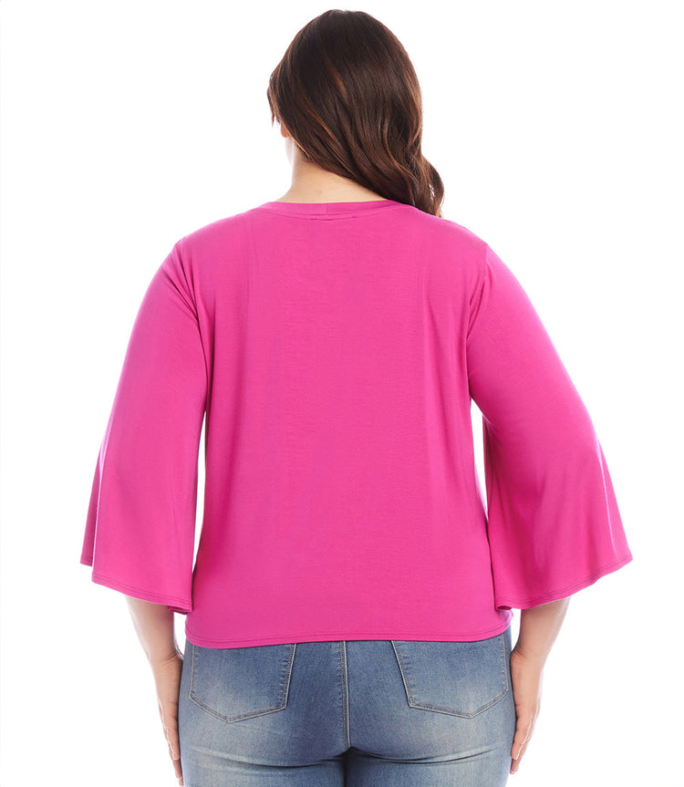Plus Size Drape Front Top