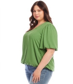 Plus Size Sleeve Puff Sleeve Top