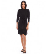 3/4 Sleeve Tie Waist Dress