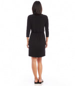 Three Quarter Sleeve Tie Waist Travel Dress