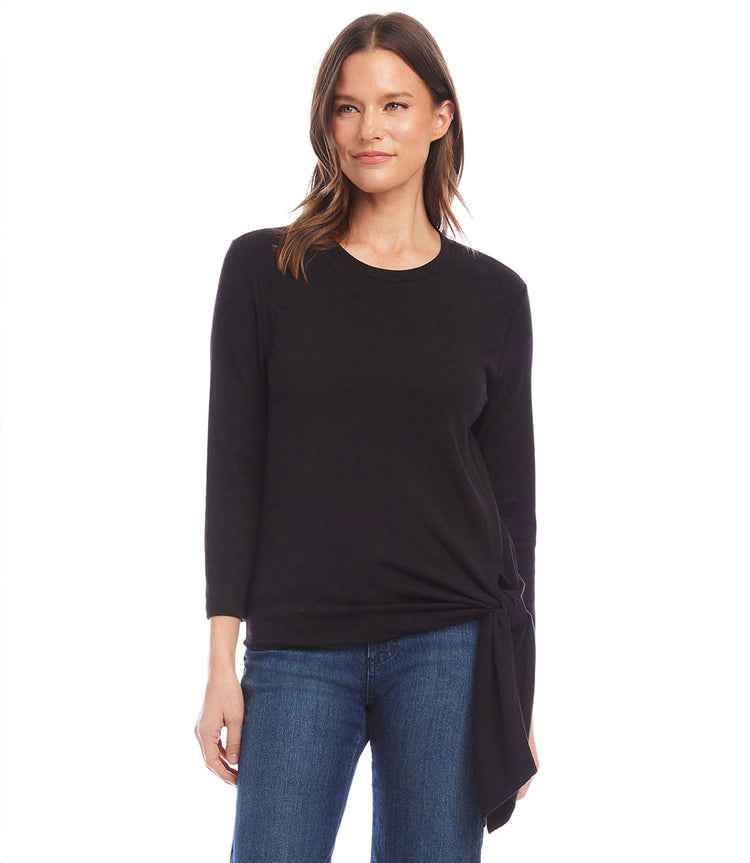Three Quarter Sleeve Side Tie Top