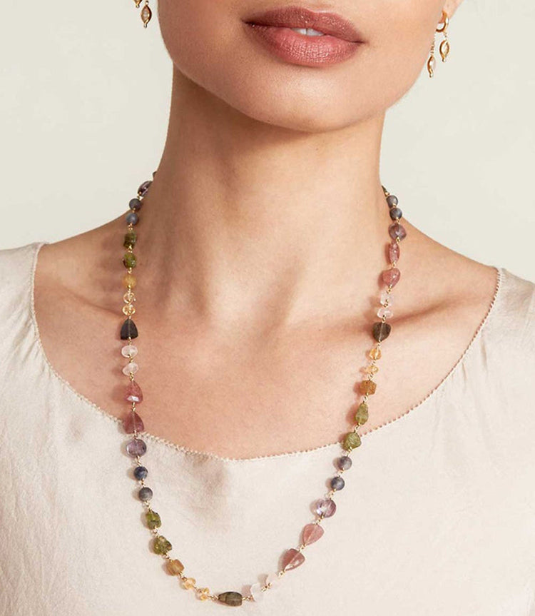 Chan Luu Gemstone And Pearl Necklace