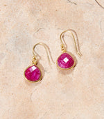 Gemstone Pear Drop Earrings