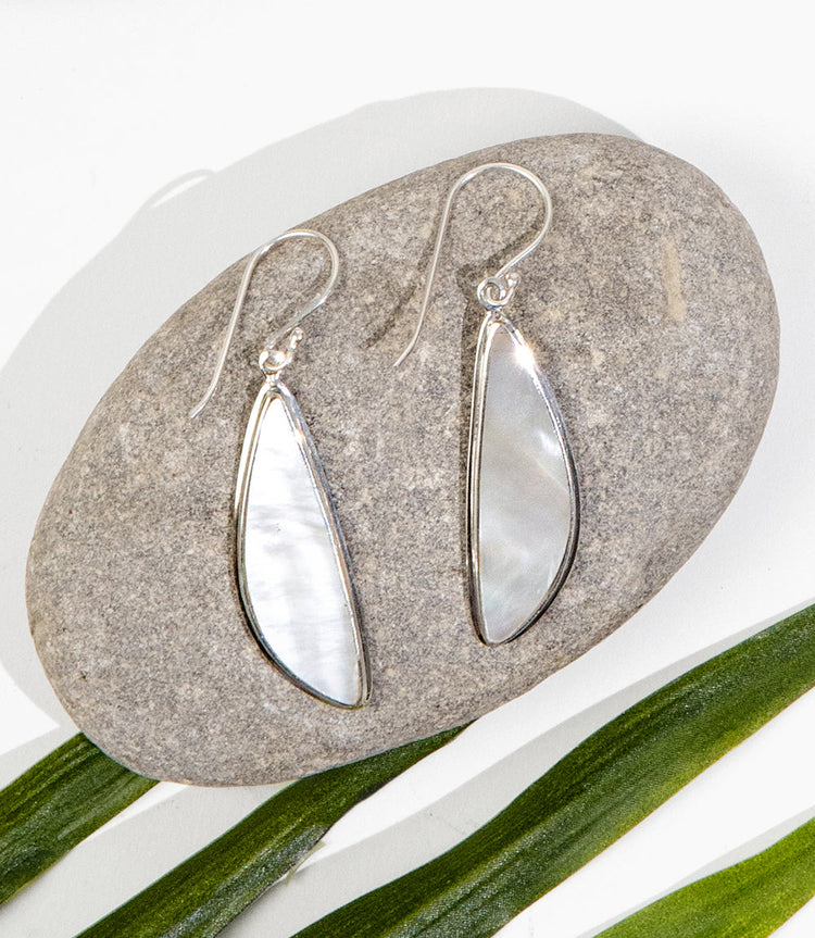 Mother of Pearl Scalene Drop Earrings